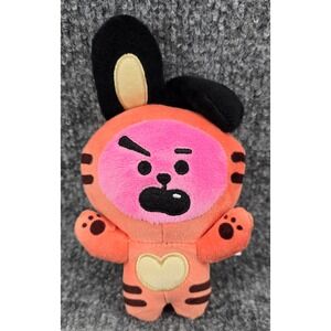 BT21 Cooky Tiger Plush Kids 7" Pink Orange Heart Embroidered Small